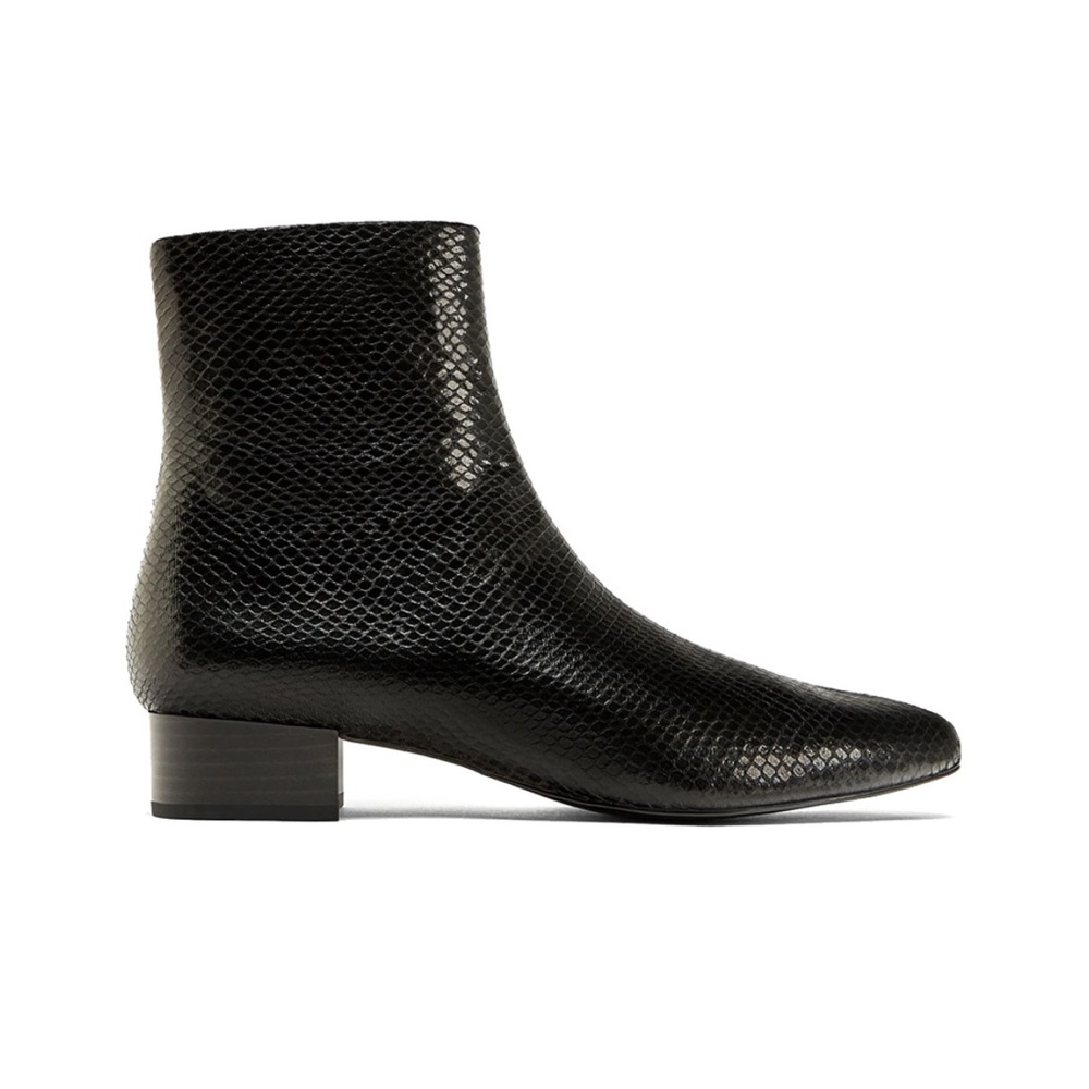ZARA Bodin Ankle Booties Embossed Snakeskin